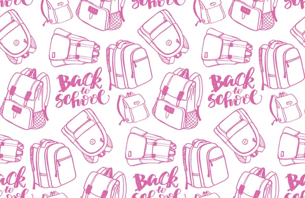 Hand Gezeichnet Doodle Muster Hintergrund Rucksack Muster Hintergrund — Stockvektor