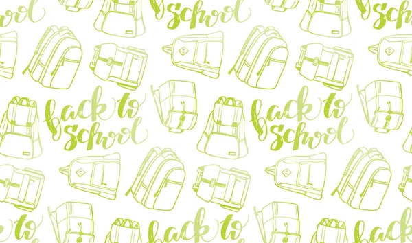 Hand Drawn Doodle Pattern Background Backpack Pattern Background — Stock Vector