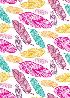 Elle çizilmiş doodle yaprak desen arka plan