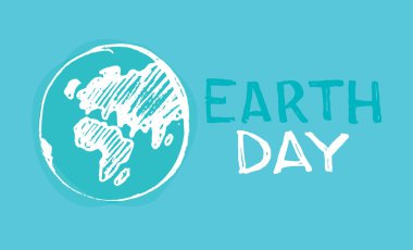 Elle çizilmiş doodle poster - Dünya günü