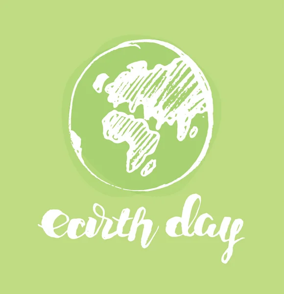 Handgezeichnetes Doodle Poster Earth Day — Stockvektor