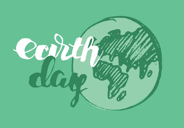 Handgezeichnetes Doodle Poster Earth Day — Stockvektor