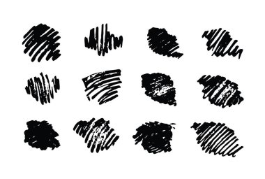 Elle çizilmiş doodle fırça sıçrama vektör seti