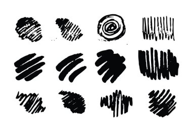 Elle çizilmiş doodle fırça sıçrama vektör seti