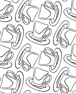 Elle çizilmiş doodle kahve sanat desen arka plan