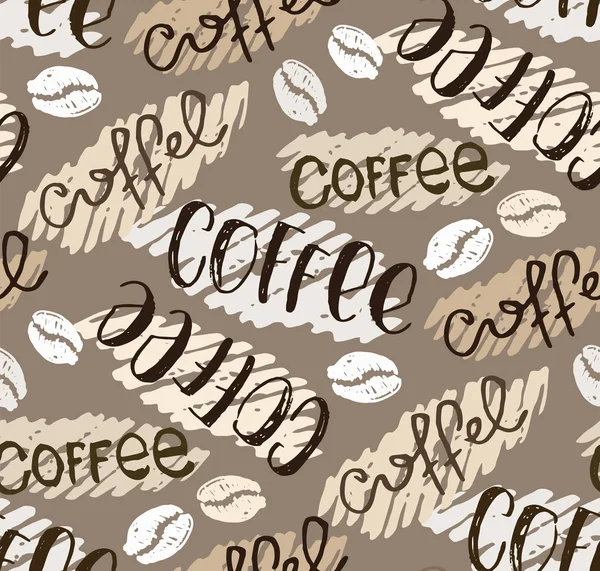 Hand Getrokken Doodle Koffie Patroon Achtergrond — Stockvector