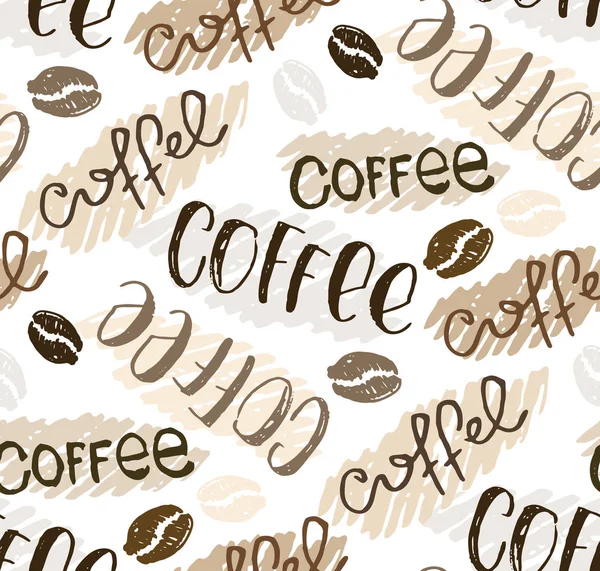 Hand Gezeichnet Doodle Kaffee Muster Hintergrund — Stockvektor