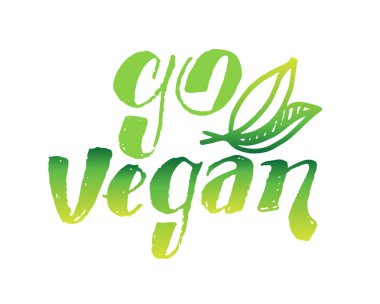 Vegan etiket-el çizilmiş doodle yeşil poster