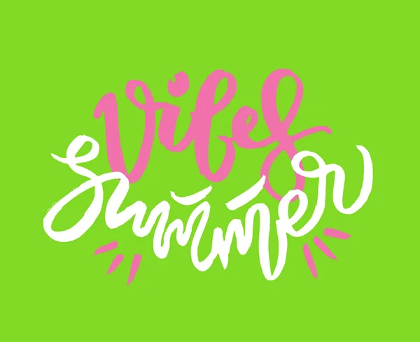 Cartel Letras Garabateadas Dibujadas Mano Summer Vibes — Vector de stock