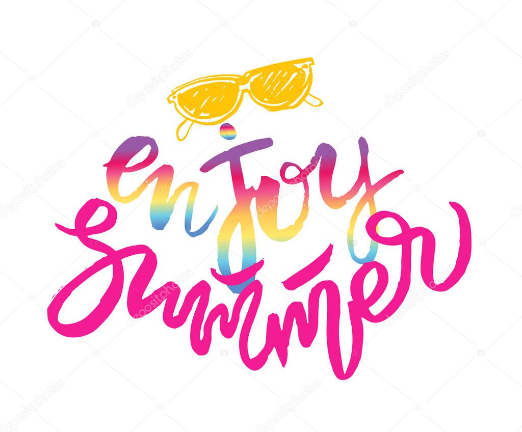 Hand drawn doodle lettering poster - Summer Vibes
