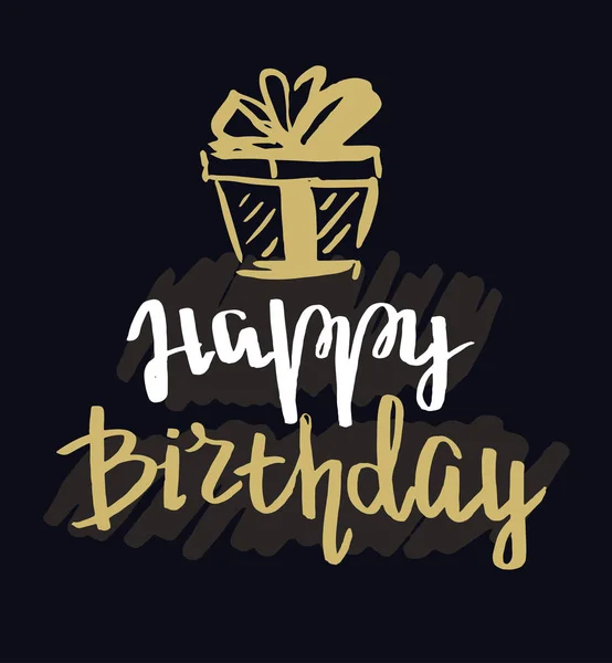 Feliz Bithday Fiesta Letras Cartel Pancarta — Vector de stock