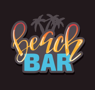Plaj Partisi Bar Yazı Etiketi Afiş