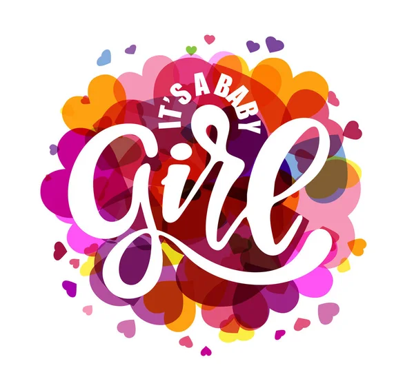 Cute Lettering Label Baby Shower Its Boy Its Girl — Stock Vector