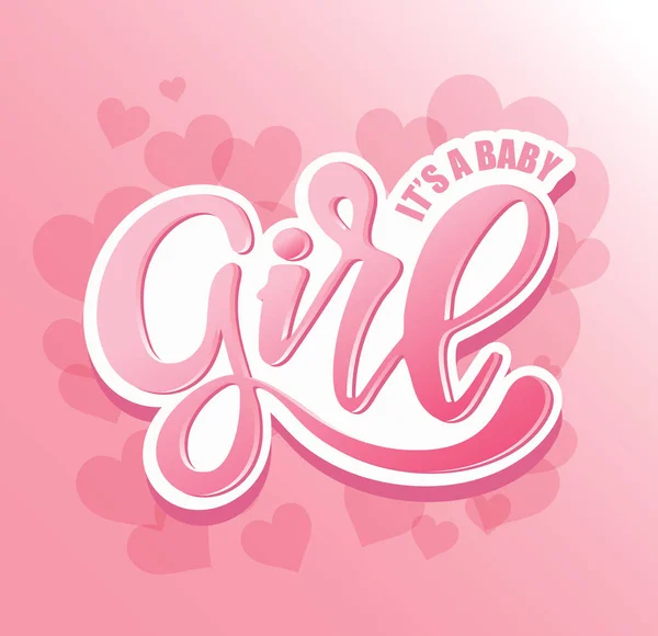 Cute Lettering Label Baby Shower Its Boy Its Girl — Stock Vector