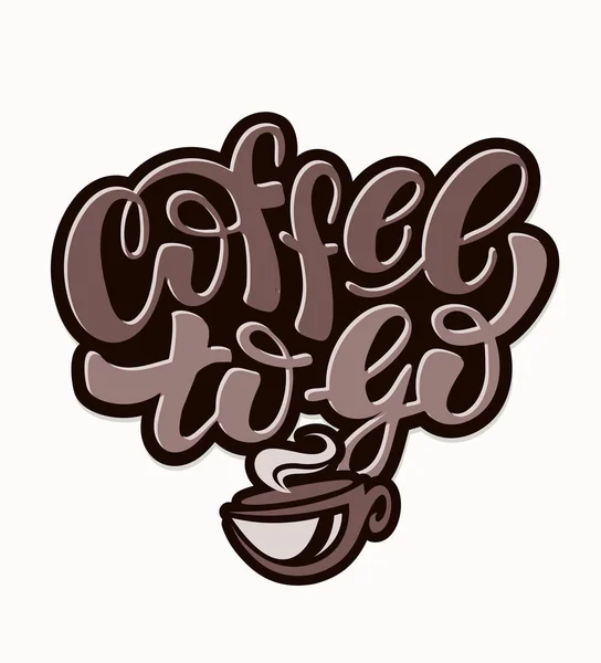 Coffee Handgezeichnetes Doodle Schriftzug Etikettendesign Vorlage Banner — Stockvektor