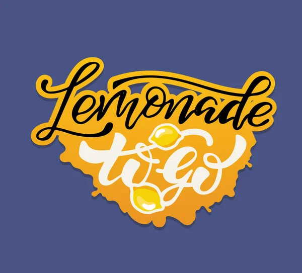 Hemlagad Lemonad Hand Drawn Doodle Bokstäver Etikett Art Banner Design — Stock vektor