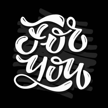 Sizin için - sevimli yazı el çizilmiş doodle etiket sanat afiş