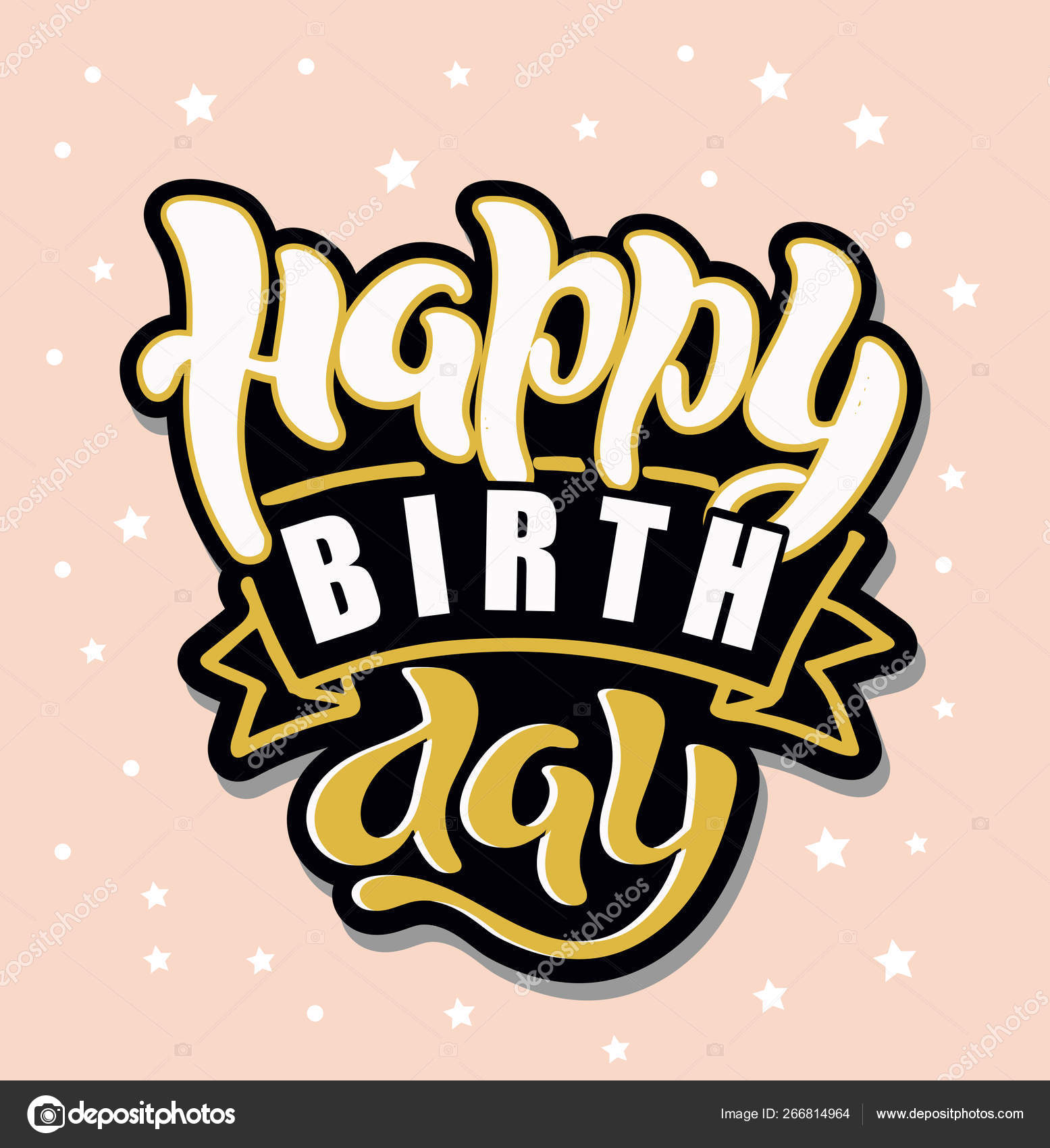 Gratulerer Med Dagen Søt Skrift Kunstbanneret Mal Bursdagsplakat  Invitasjonsfest stockvektor © jane55 #266814964, image size:1555x1700