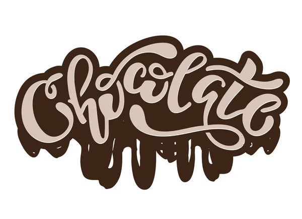 Chocolate Choco Bonito Lettering Etiqueta Cartaz Arte Banner — Vetor de Stock