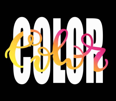 Sevimli yazı - Renkli kalemler - elle çizilmiş doodle etiket sanat afiş afiş