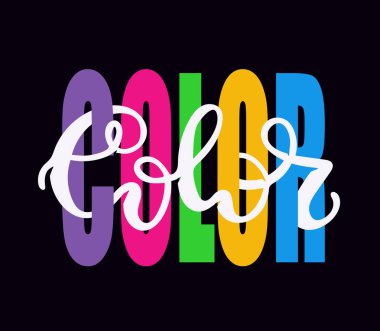 Sevimli yazı - Renkli kalemler - elle çizilmiş doodle etiket sanat afiş afiş