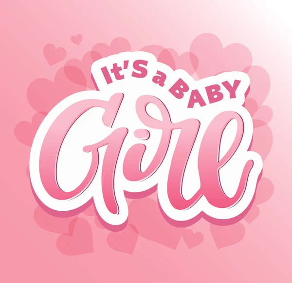 Cute Lettering Label Art Banner Poster Its Boy Its Girl — Stock Vector