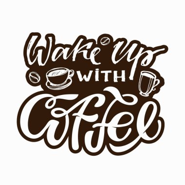 Kahve her zaman iyi bir fikirdir-ama ilk kahve-el çizilmiş yazı Afiş Poster-kahve zamanı-kahve molası