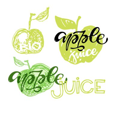 Logo, poster, ambalaj için el çizilmiş doodle meyve yazı etiket sanat çizilmiş. Vegan seti biyo sağlıklı meyve.