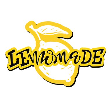 Sevimli el çizilmiş yazı etiket sanat afiş - limonlimon portakal