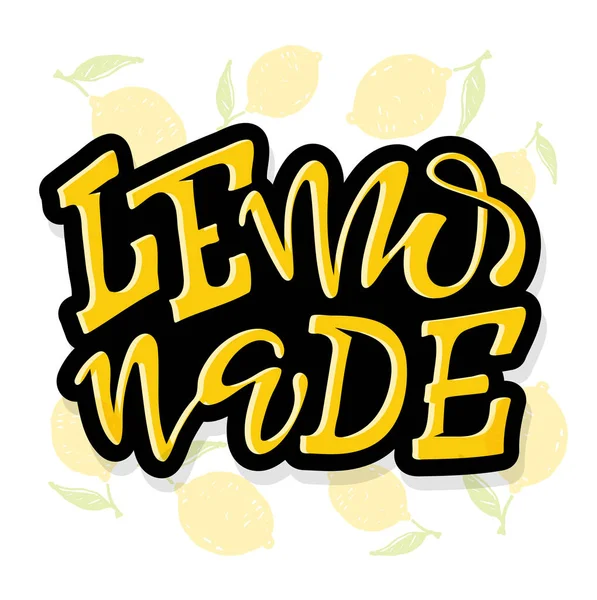 Sevimli el çizilmiş yazı etiket sanat afiş - limonlimon portakal