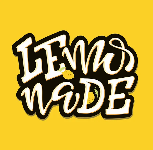 Sevimli el çizilmiş yazı etiket sanat afiş - limonlimon portakal