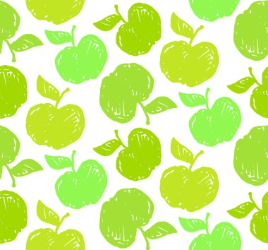 El çizilmiş doodle renkli meyve desen arka plan duvar kağıdı kumaş doku