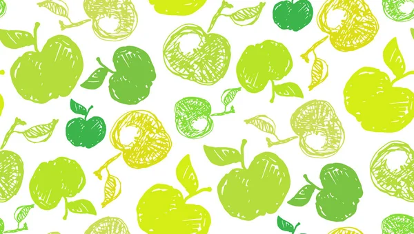 Dibujado Mano Garabato Color Fruta Patrón Fondo Papel Pintado Textura — Vector de stock