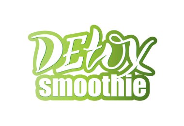 Detoks Eco Vegan Smoothie Etiket - el çizilmiş yazı afiş afiş sanat