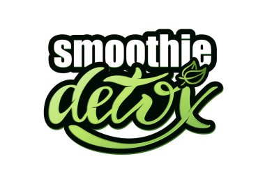 Detoks Eco Vegan Smoothie Etiket - el çizilmiş yazı afiş afiş sanat