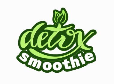 Detoks Eco Vegan Smoothie Etiket - el çizilmiş yazı afiş afiş sanat