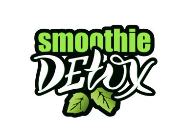 Detoks Eco Vegan Smoothie Etiket - el çizilmiş yazı afiş afiş sanat