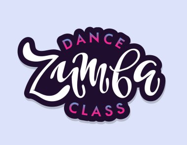 Zumba fitness sınıfı dans - el çizilmiş doodle etiket sanat afiş