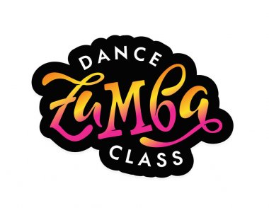 Zumba fitness sınıfı dans - el çizilmiş doodle etiket sanat afiş