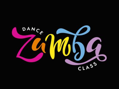 Zumba fitness sınıfı dans - el çizilmiş doodle etiket sanat afiş
