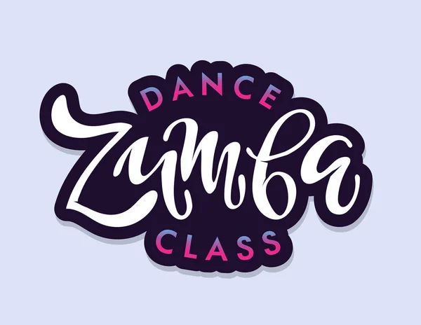 Zumba Fitness Kurs Tanz Handgezeichneter Doodle Schriftzug Etikettenkunst Banner — Stockvektor