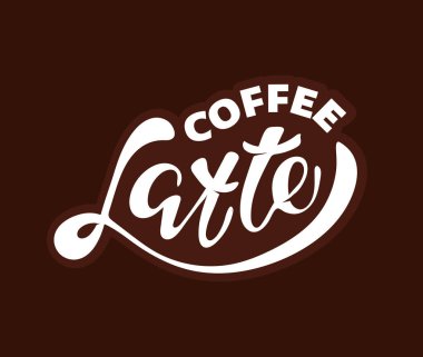 Sevimli el çizilmiş yazı afiş sanat - Ama ilk Kahve