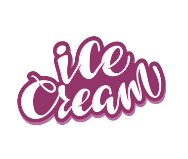 Sevimli el çizilmiş yazı afiş sanat - dondurma