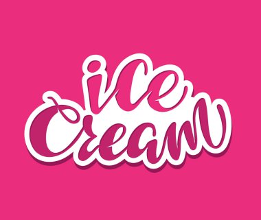 Sevimli el çizilmiş yazı afiş sanat - dondurma