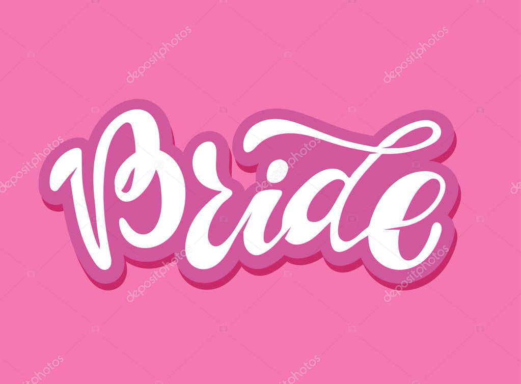 Cute hand drawn lettering poster art  - Bride team