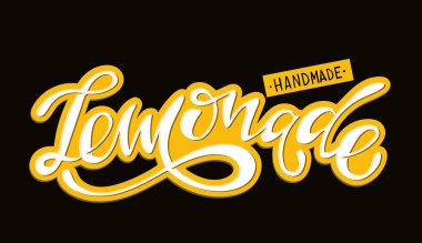 Limonata el çizilmiş yazı etiket afişi