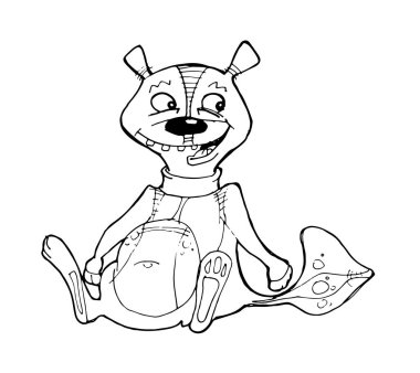 Karikatür hayvan - el çizilmiş doodle illüstrasyon