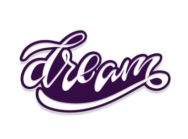 Hayalinize Taşı - elle çizilmiş doodle harf etiketi sanat afişafişi