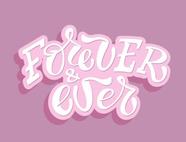 Togethre sonsuza kadar sevimli el çizilmiş poster sanat afişi. Birlikte & Ever