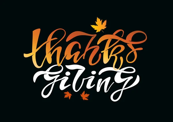 Happy Thanksgiving Day Niedliche Vorlage Handgezeichnet Doodle Schriftzug Plakat Banner — Stockvektor